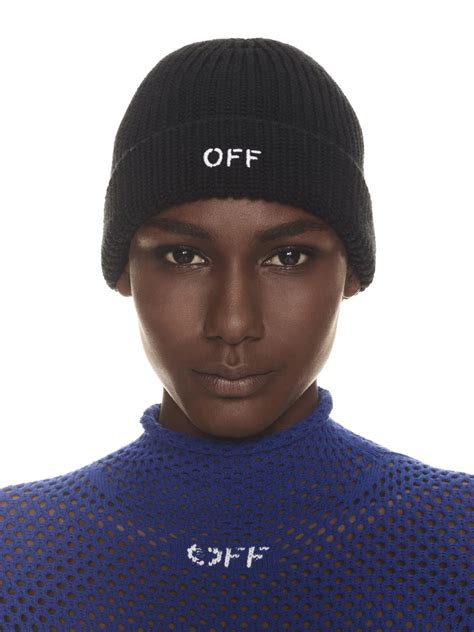 off white black|off white black beanie.